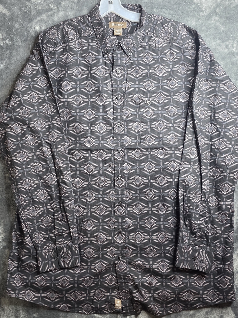 Ariat Men's Charcoal Geometric Aztec  Button-Up Shirt Jacket